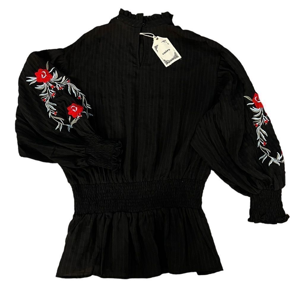 Black gauze blouse - Picture 2 of 8